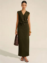 Wool Blend Knit Vest and Maxi Skirt Set